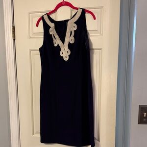 Vince Camuto Black Dress with Cream Accents
